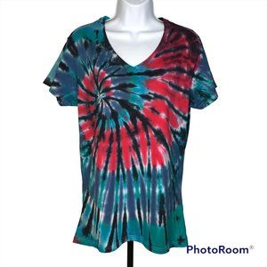 Women's Top Tie-Dye S/S V-Neck T-Shirt | Large